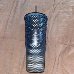 Blue gradient studded Starbucks cold cup